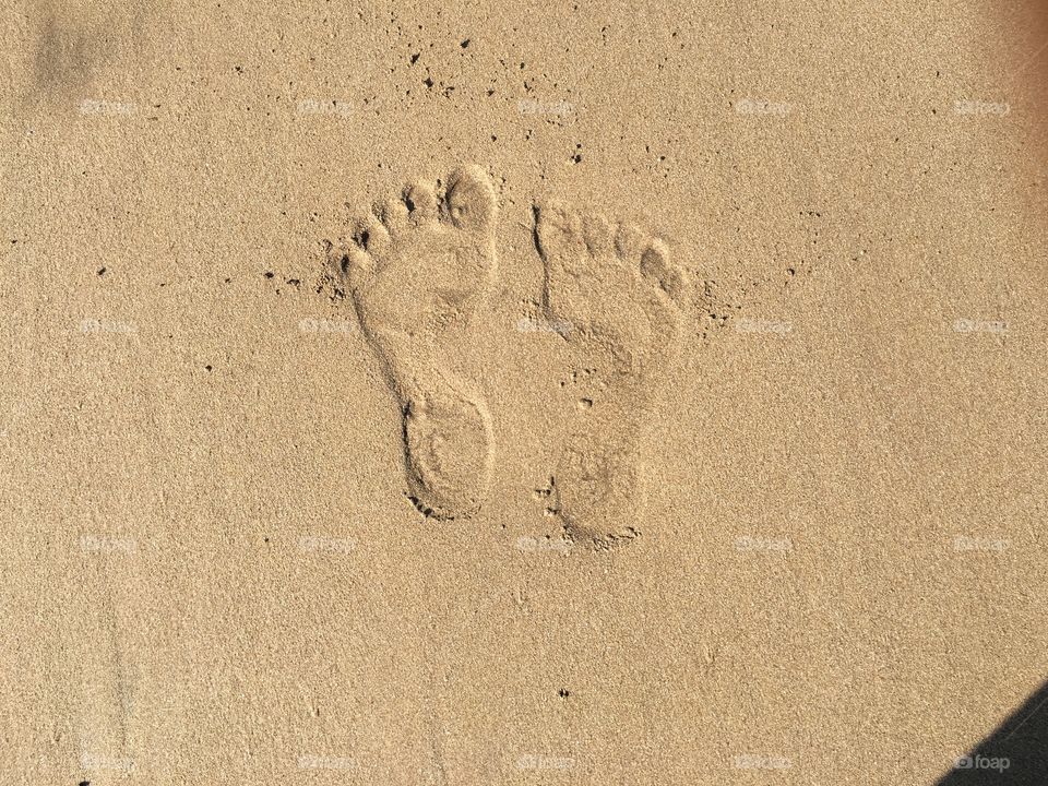 Foot print on sand