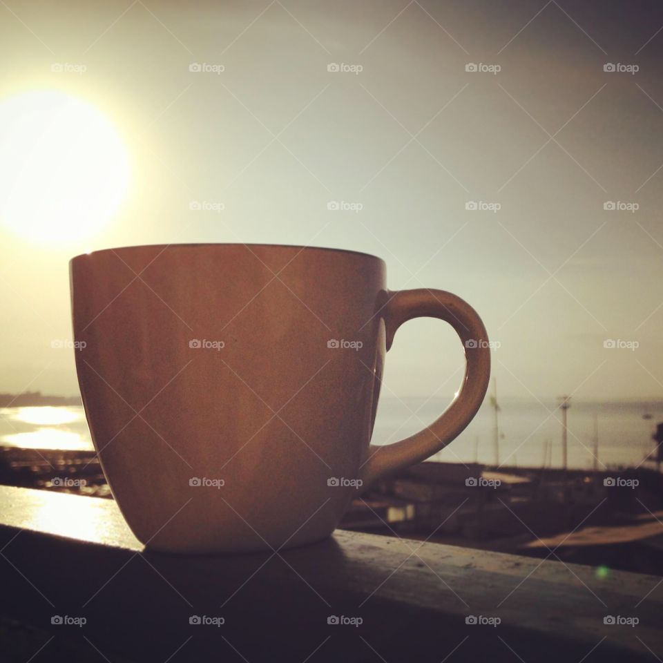 Coffee with sunset 