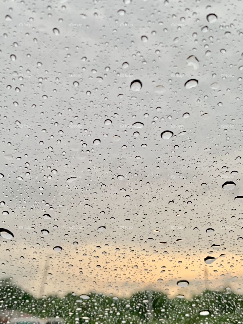 Windshield raindrops