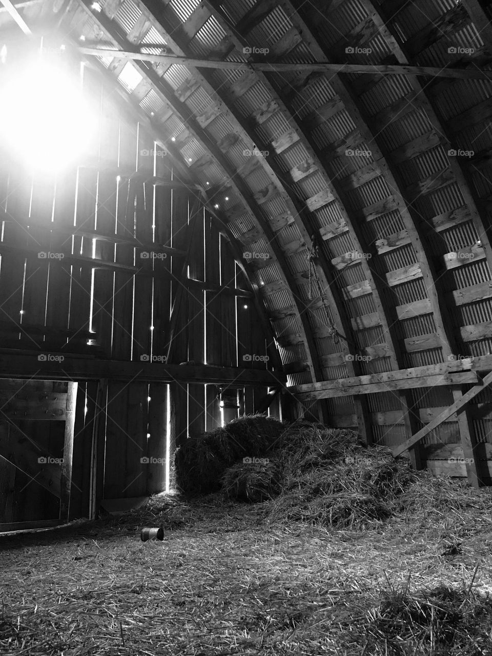 Sunlight in an Amish built barn
