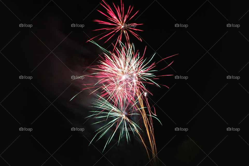 Illuminated firework display