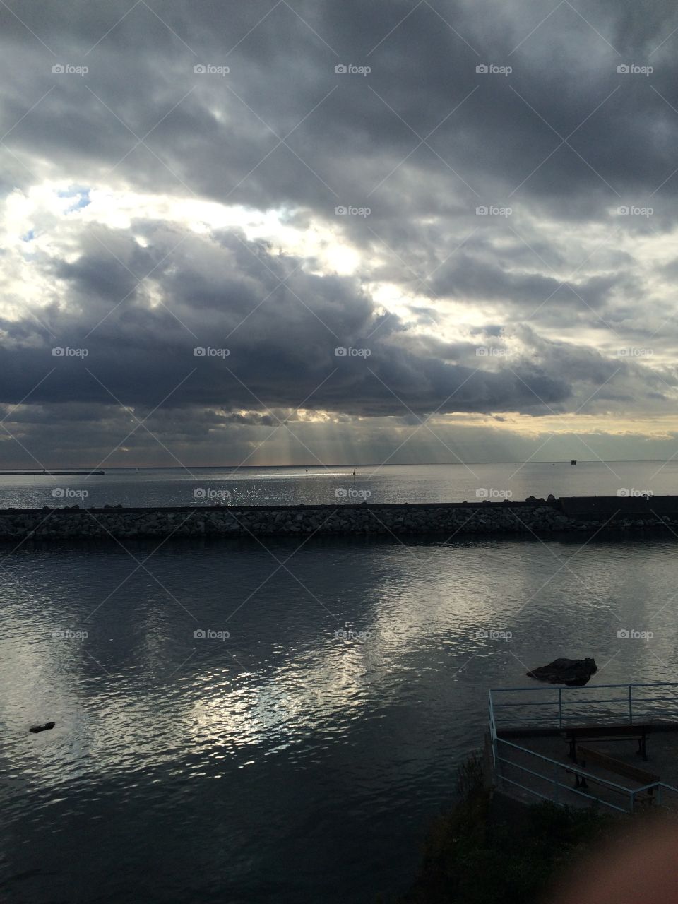 Storm clouds over sea