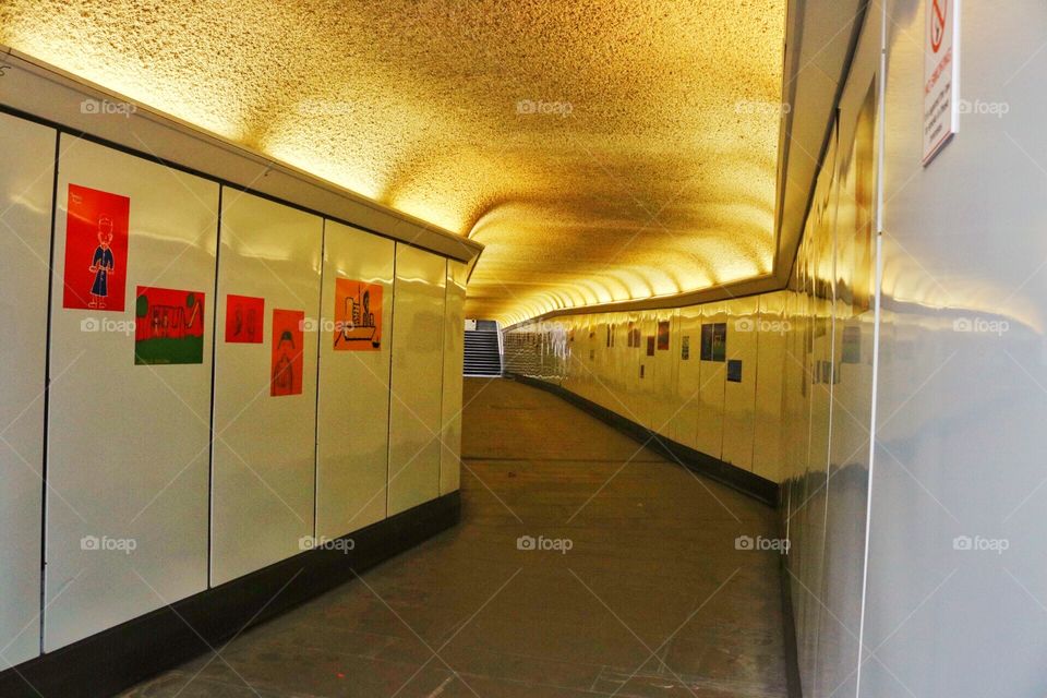 Walking alone in the cute tunnel
