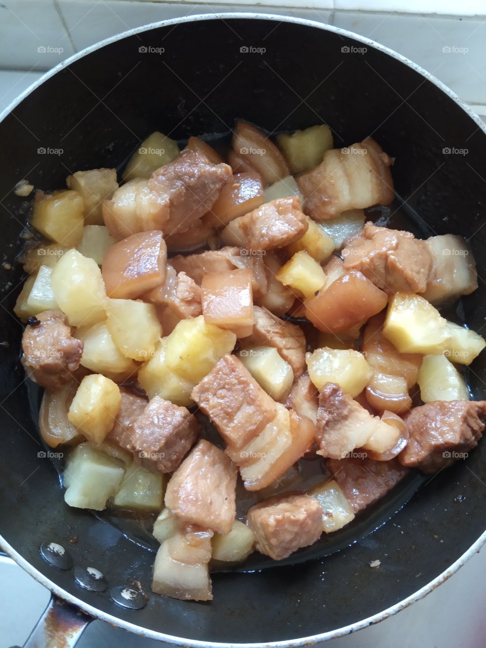 pork with pineapple chunks