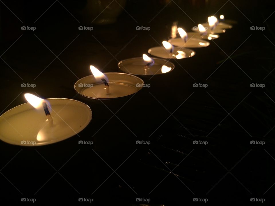 Tea light Candles. Candles lined up 