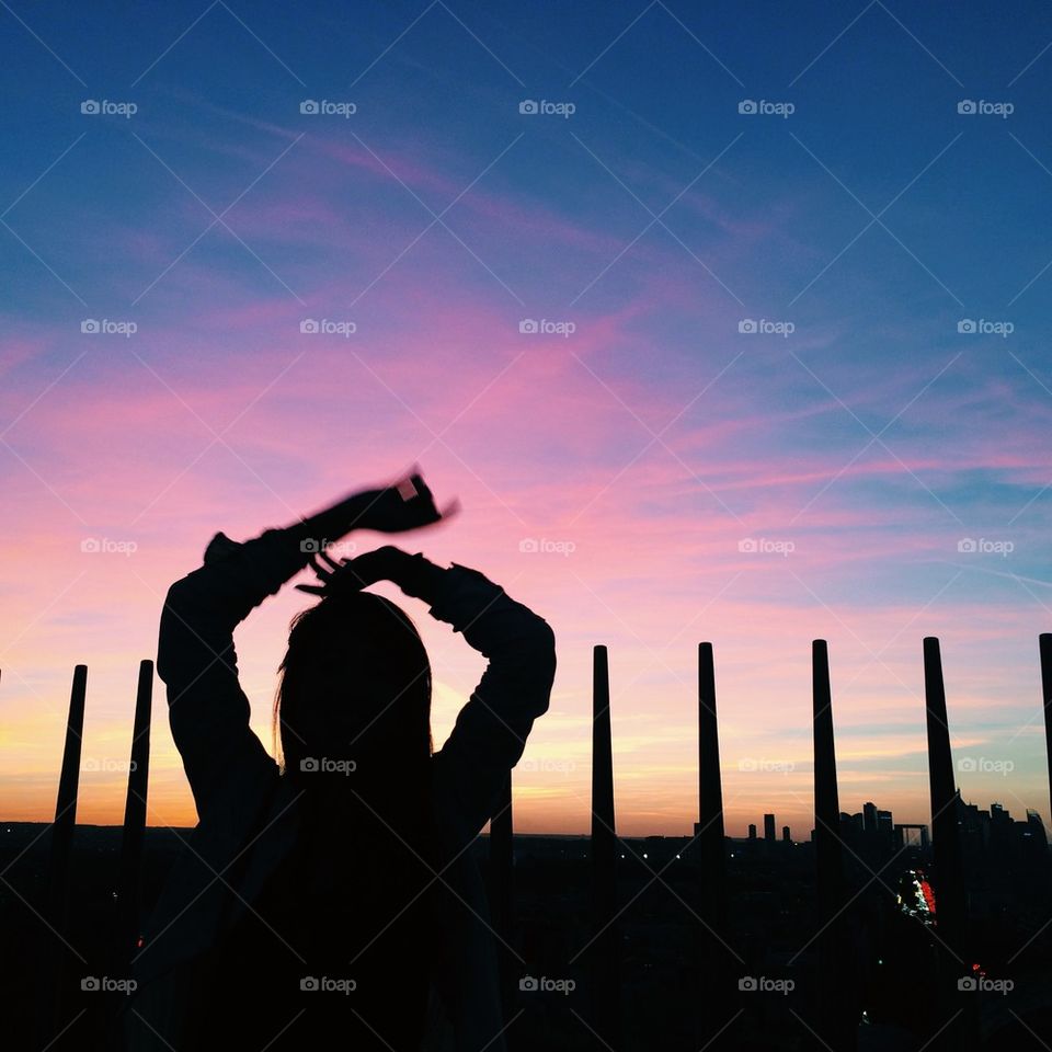 Sunset on the Arc de Triomphe