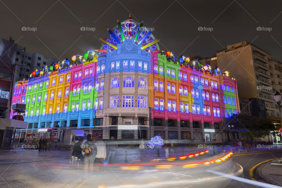 Curitiba Parana Brazil, November 25. 2019: Christmas decoration at the Palace Avenue.