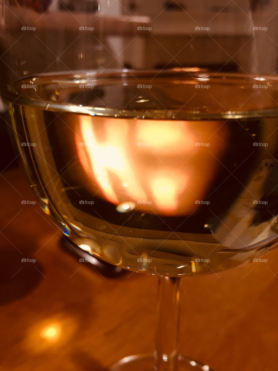 Wine and fireplace 