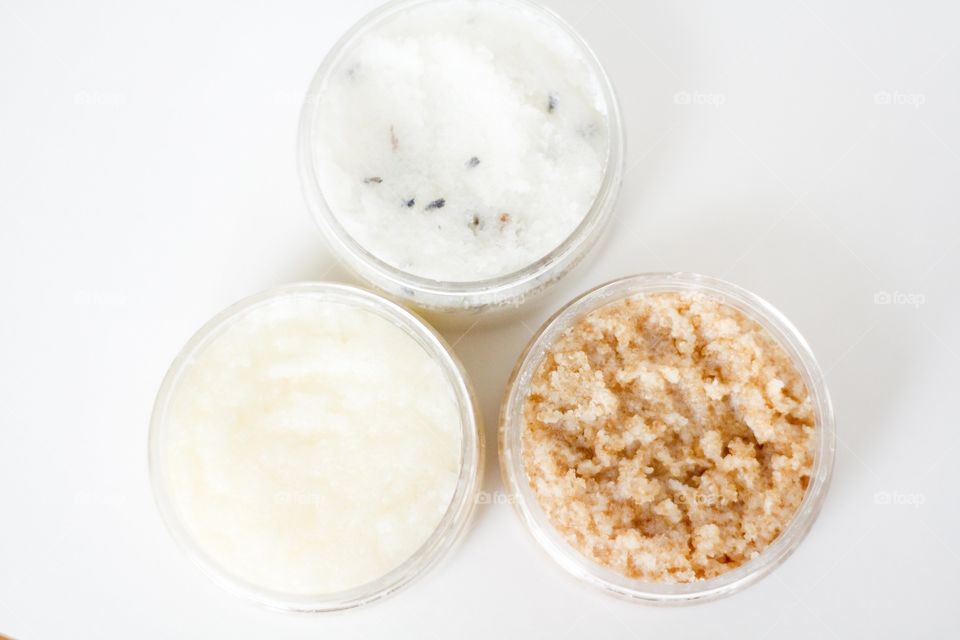 Group of three hand made salt scrubs