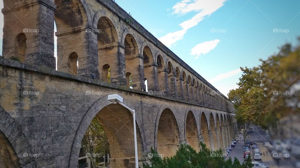 Long arch in Montpellier, France