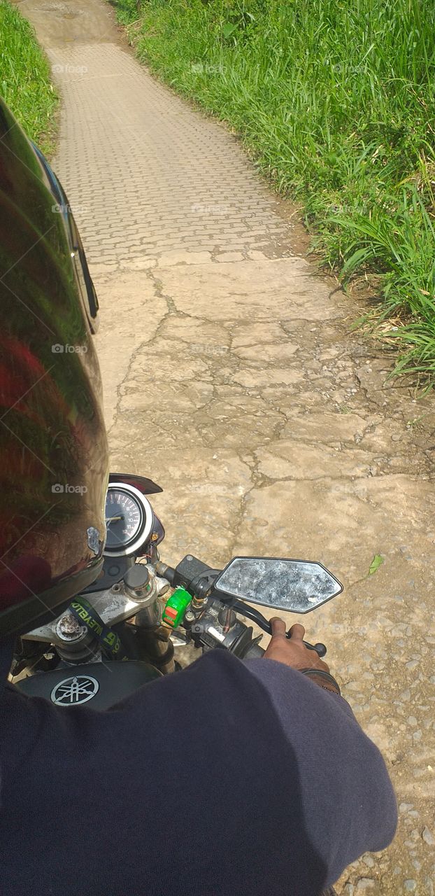 amazing one way road in the village