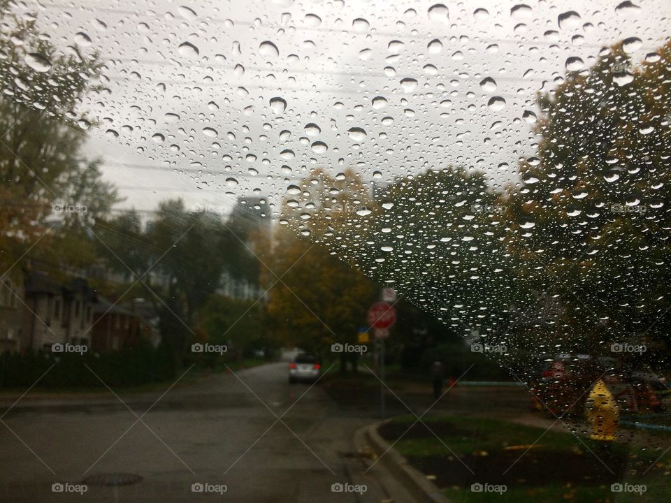 Inside the car on Rainy day 