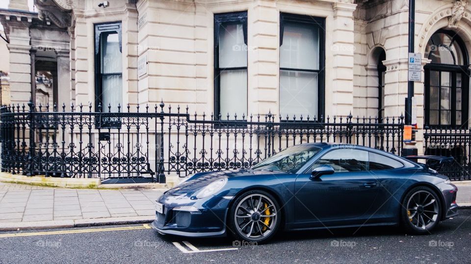 Porsche stationary in West London