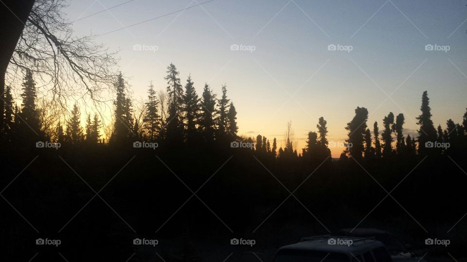 Sunrise on a crisp Alaska morning 