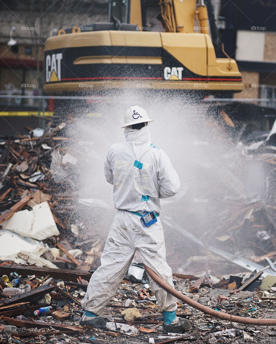Clean up at the Greenwood explosion in Seattle