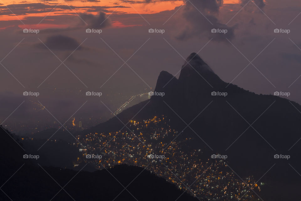 Mountains Two Brothers in Rio de Janeiro Brazil.