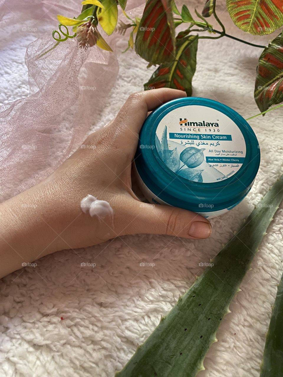 Skin care and nourishing with Himalaya cream