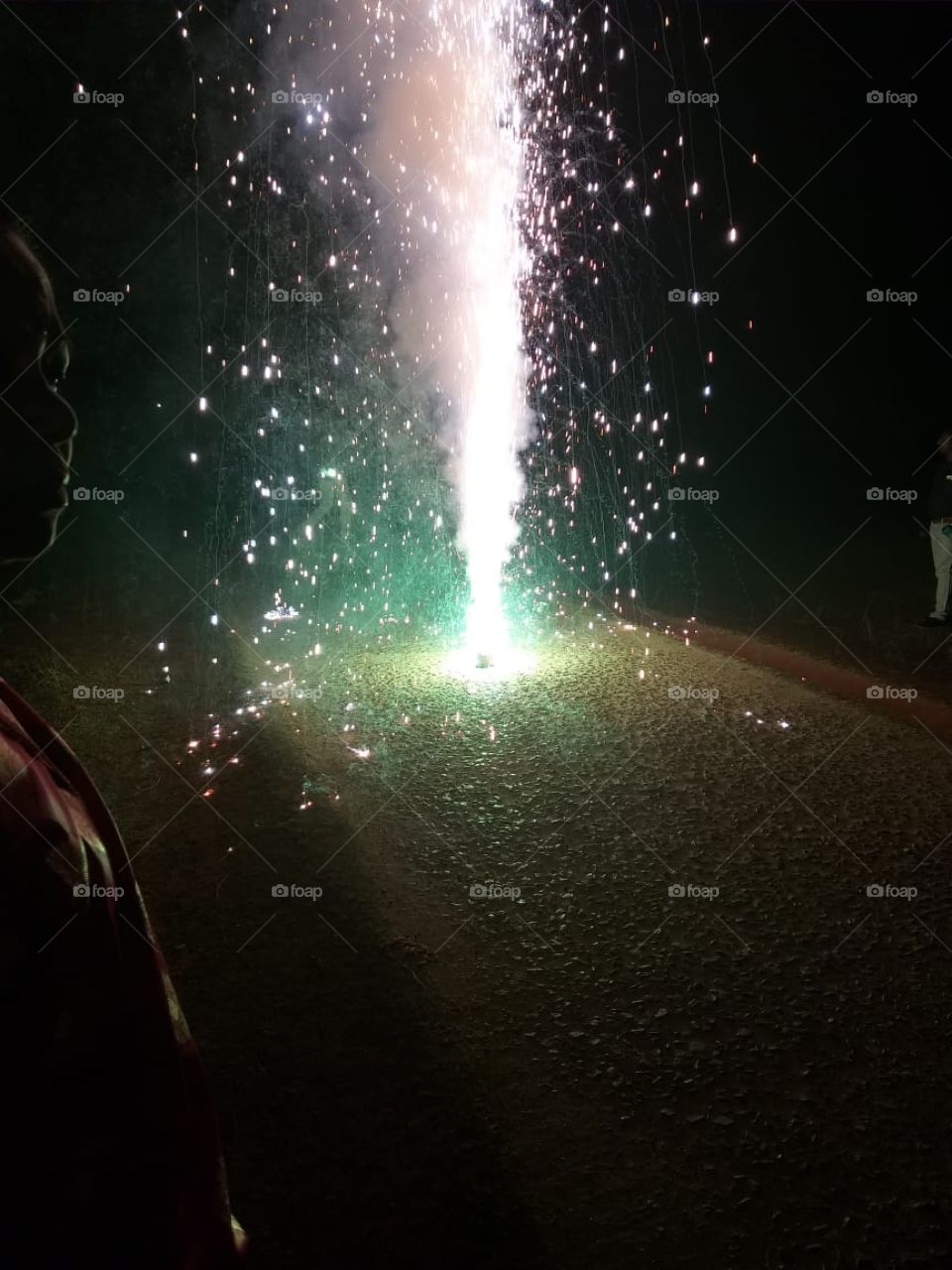 celebration of crackers at night