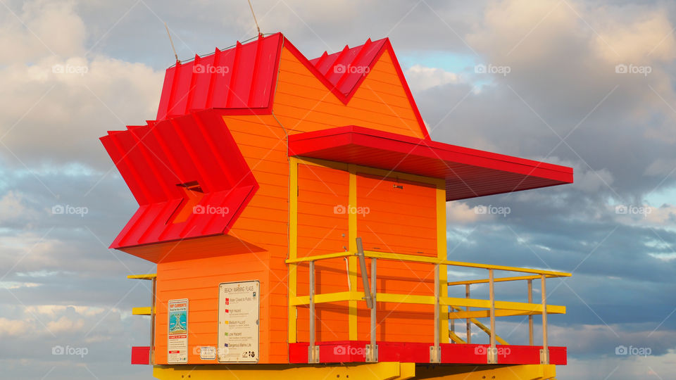 Miami beach lifesaver hut cabin iconic