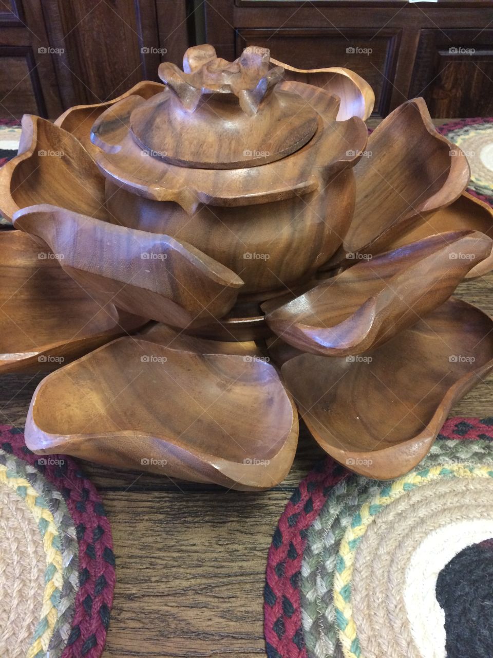 Wooden serving bowl