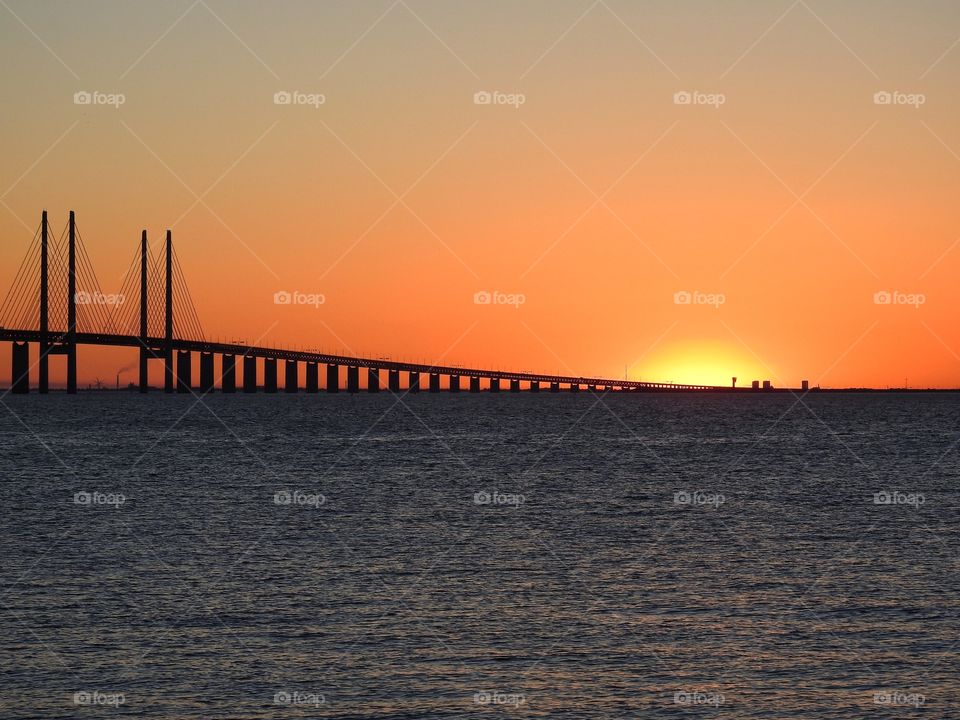 Öresundsbron in sunset