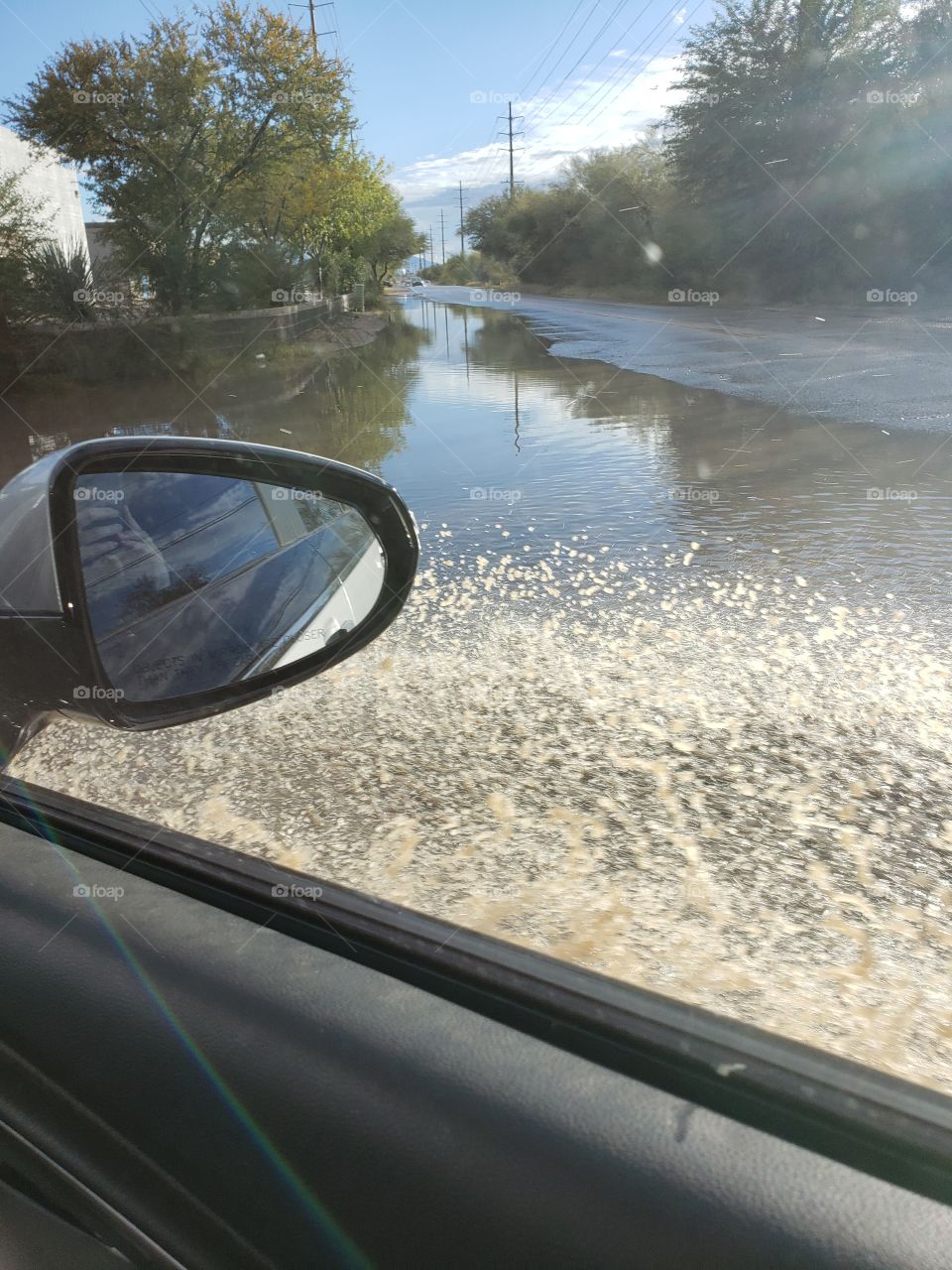 so much rain in a short time, the corner was so deep we made a splash going through