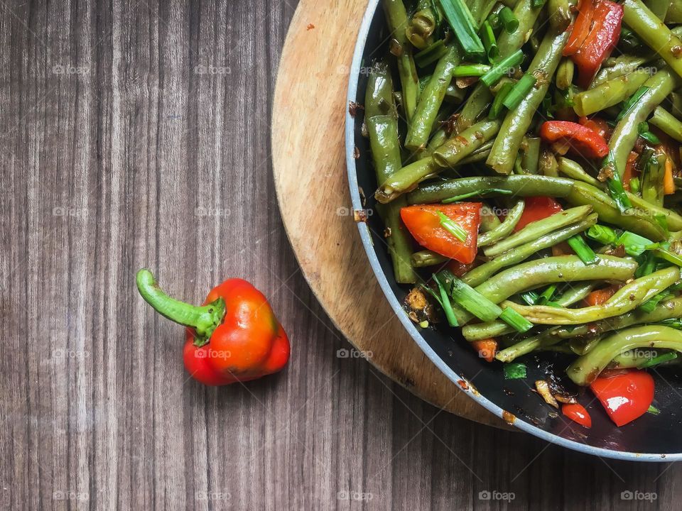Beans and bell pepper 