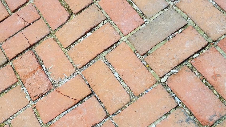 Looking down. brick walkway