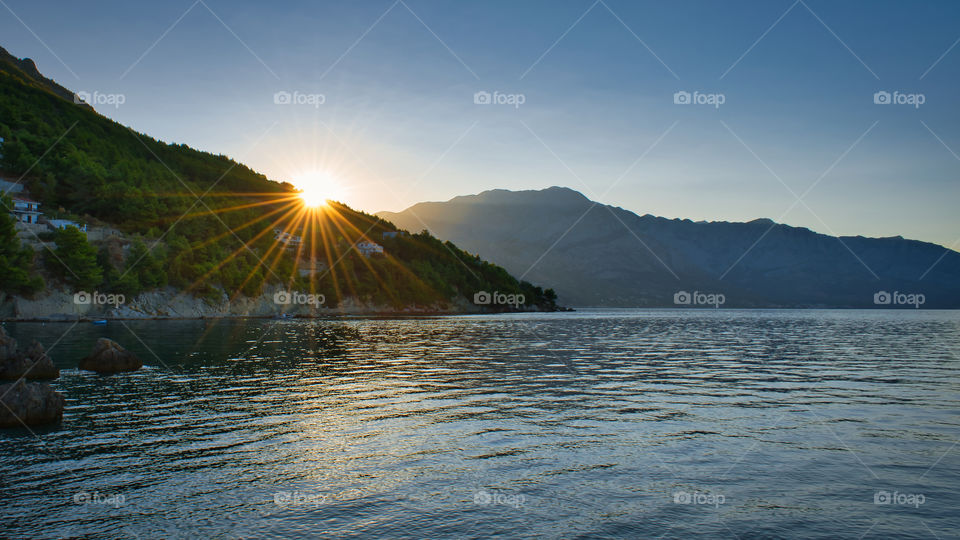 Sunrise at Mimice, Croatia, Adriatic sea