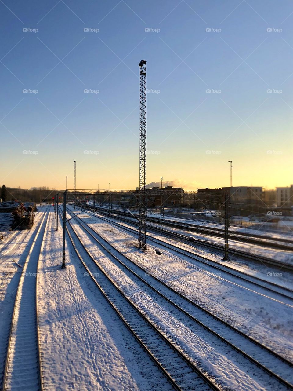 Trainyard in finnish winter