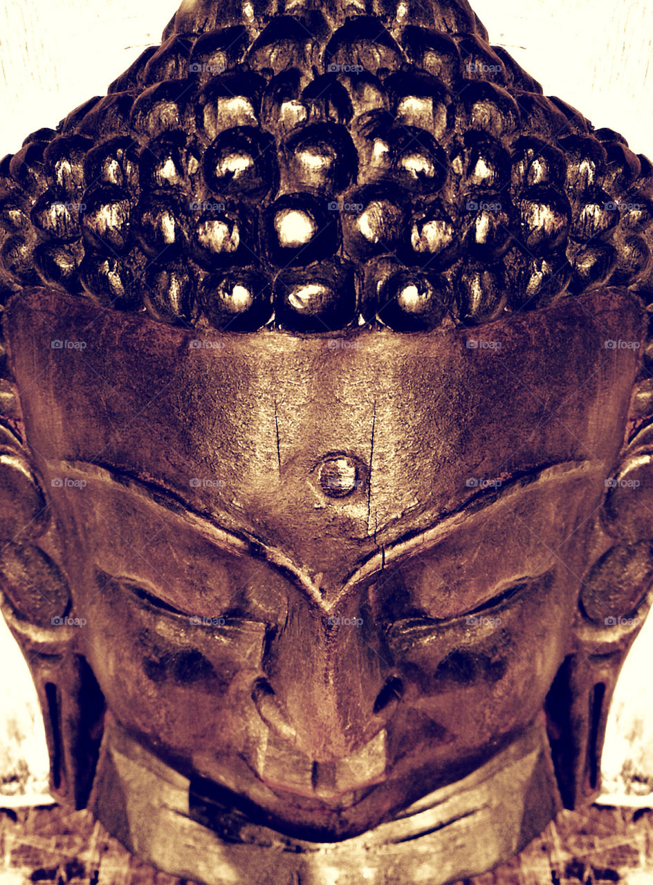 buddhism wood buddha mask by tinasha