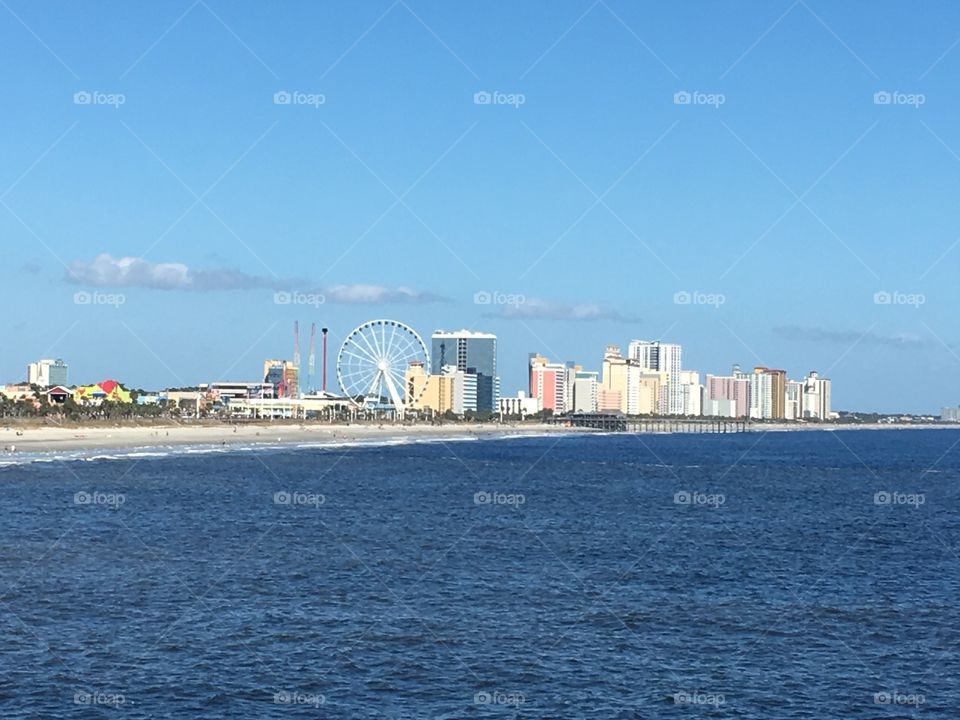 Myrtle Beach South Carolina shore line in October 2016 right after the hurricane 