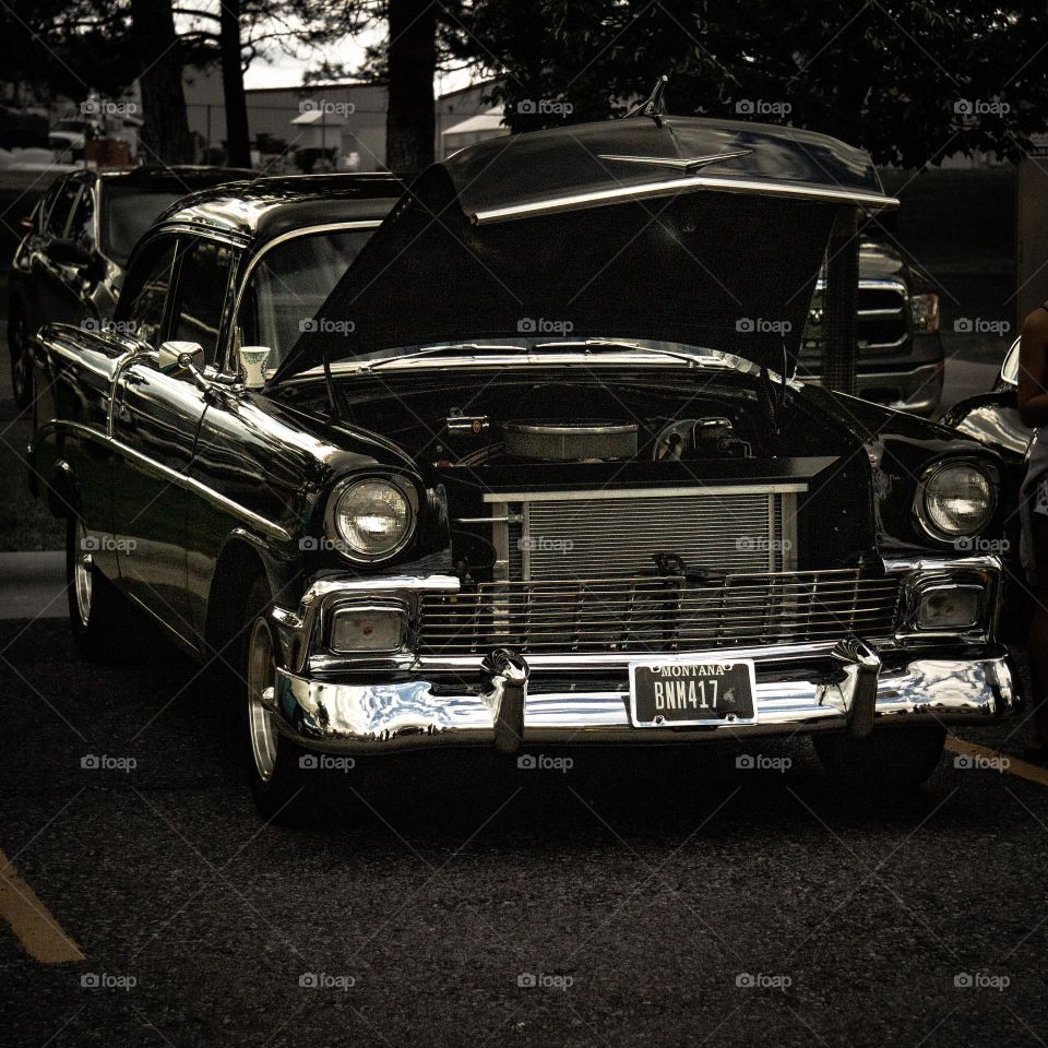 Old car showing what it has.