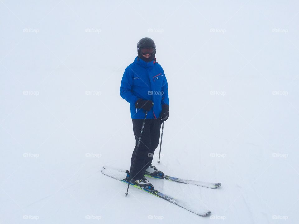 Skier standing on the snow
