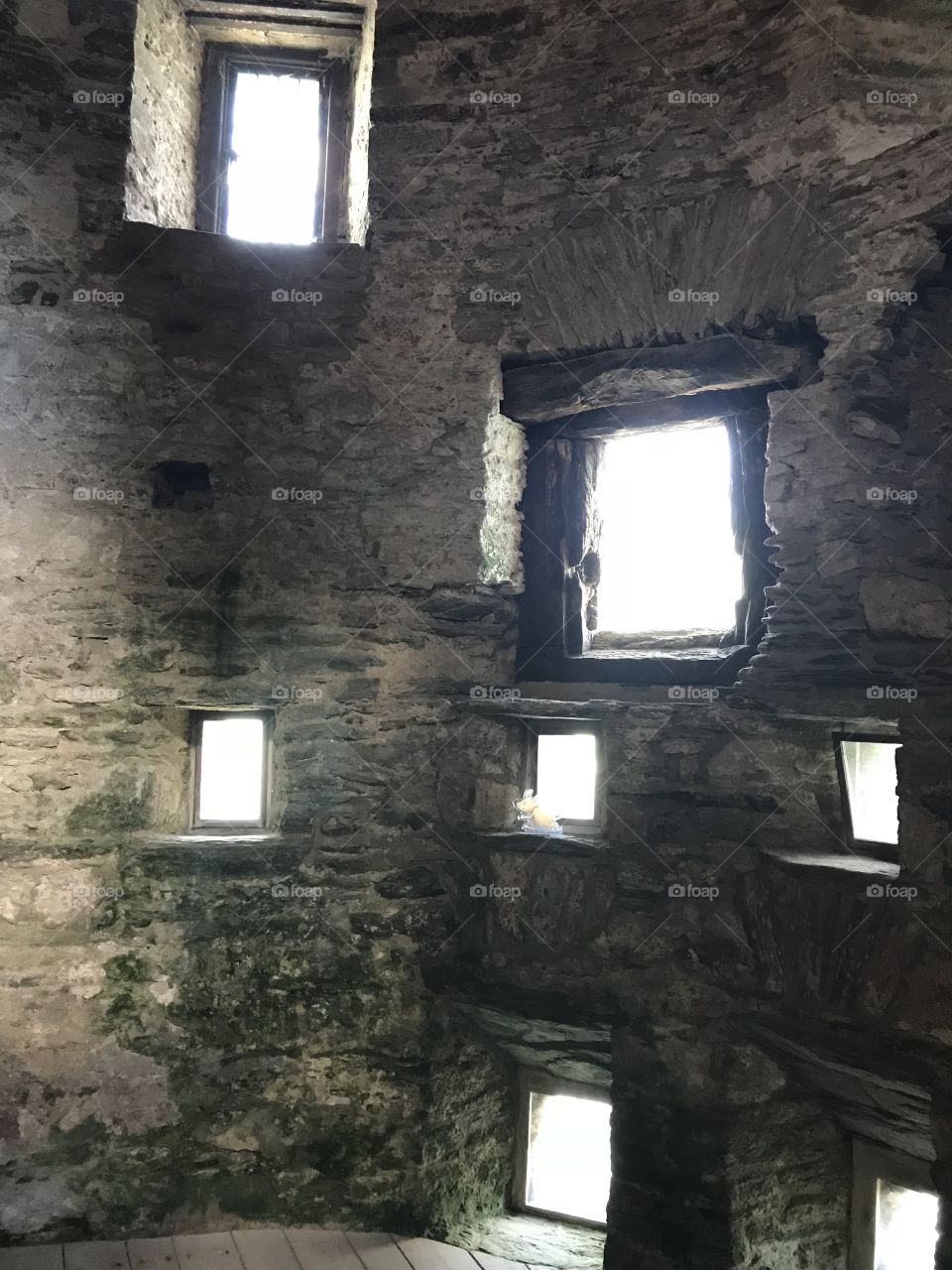 Inside Dartmouth Castle where soldiers had many bolt holes to assist them in defending their positions against the enemy.