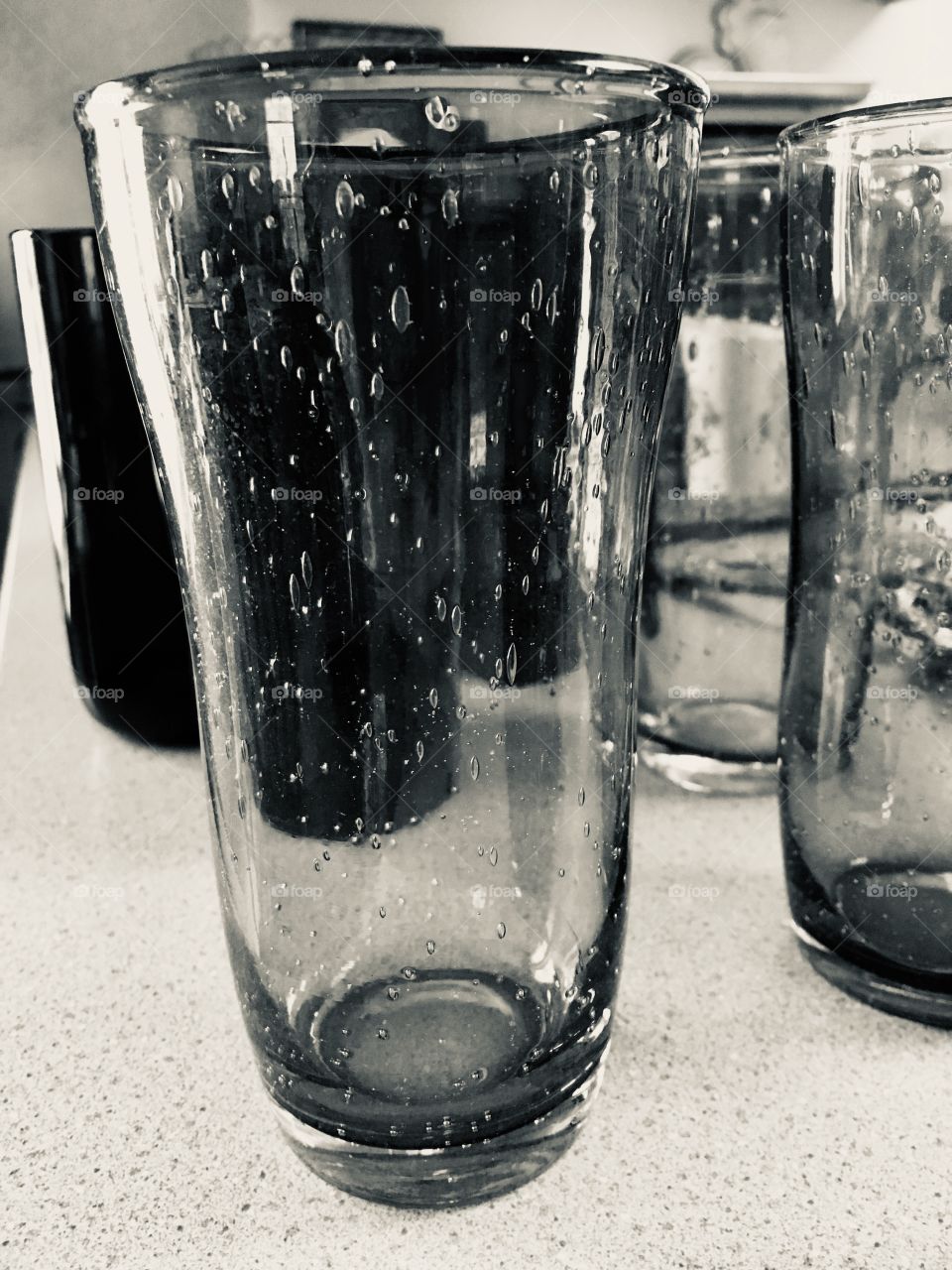 Glassware in black and white 