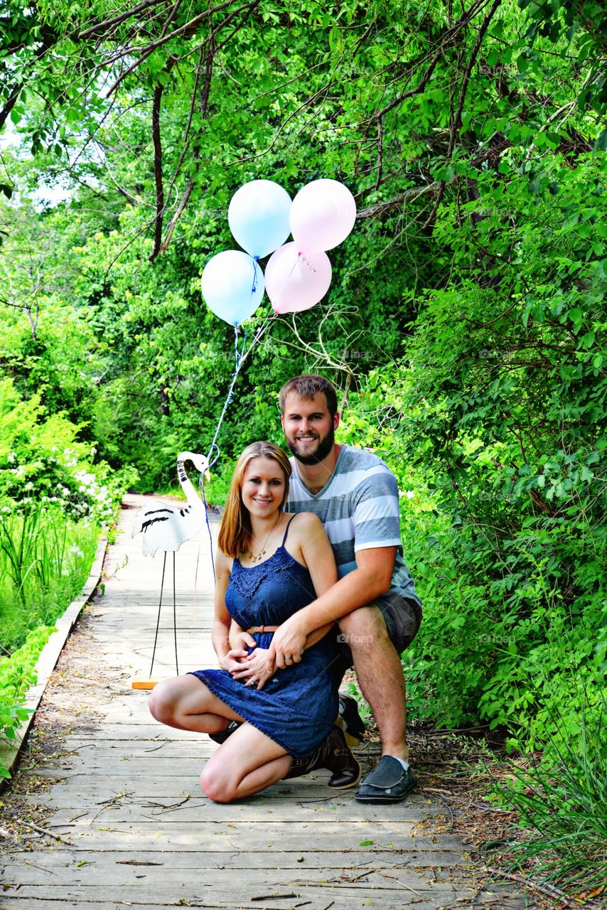 expectant couple. pregnancy announcement