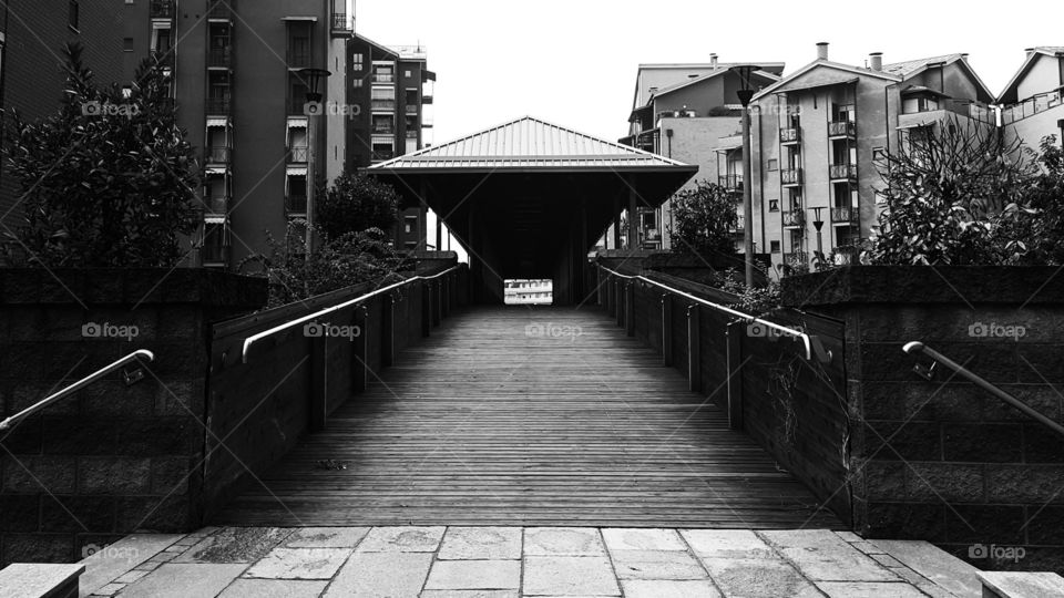 Footbridge in Turin in Italy