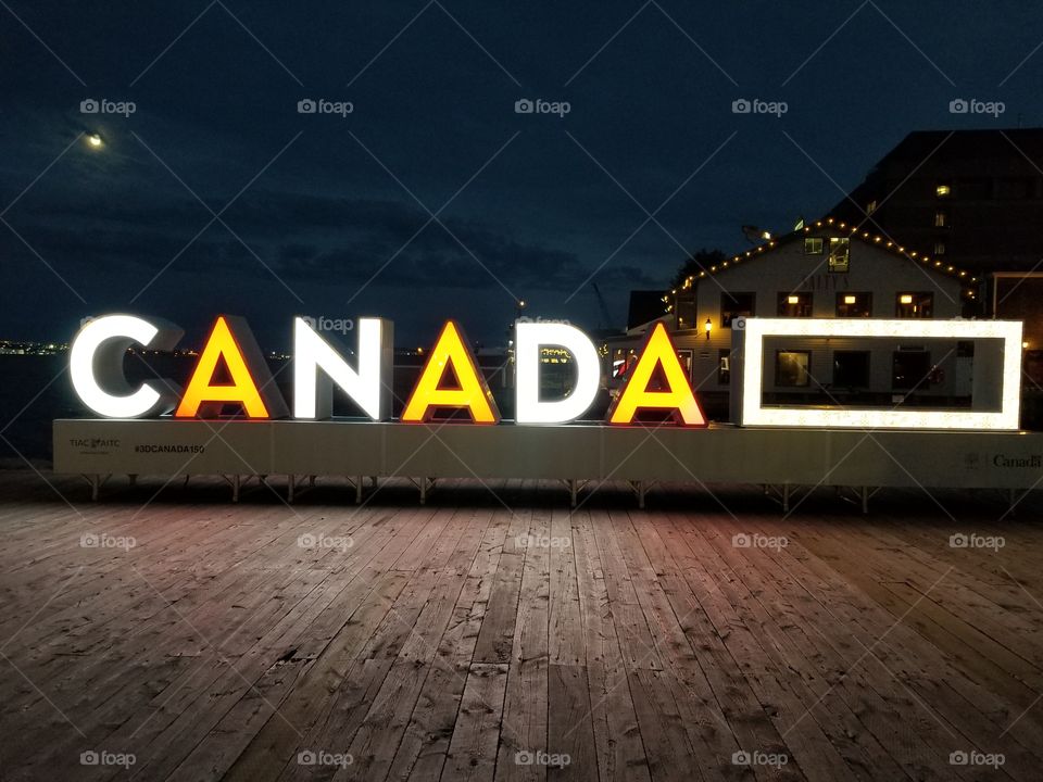 Canada sign at the pier in Halifax!