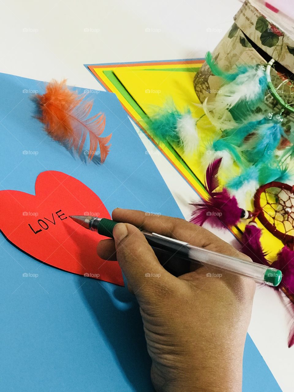 Writing love letter in Creative method, colour leads life colourful