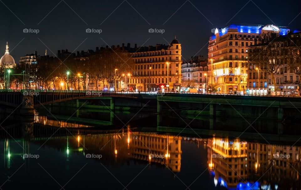 Lyon at night