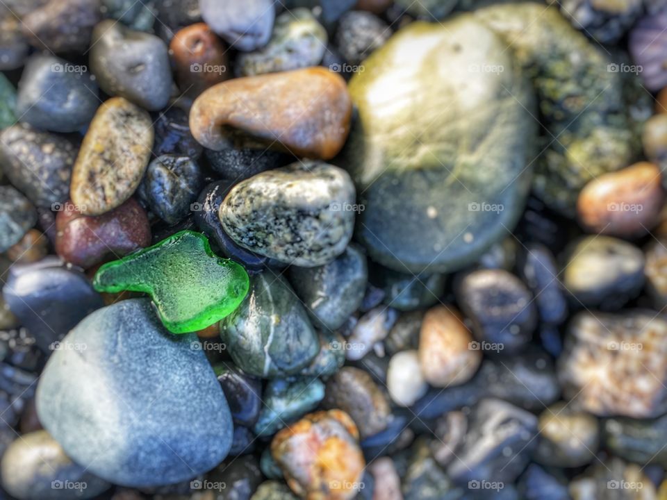 Beautiful Beach Glass in the Rocks