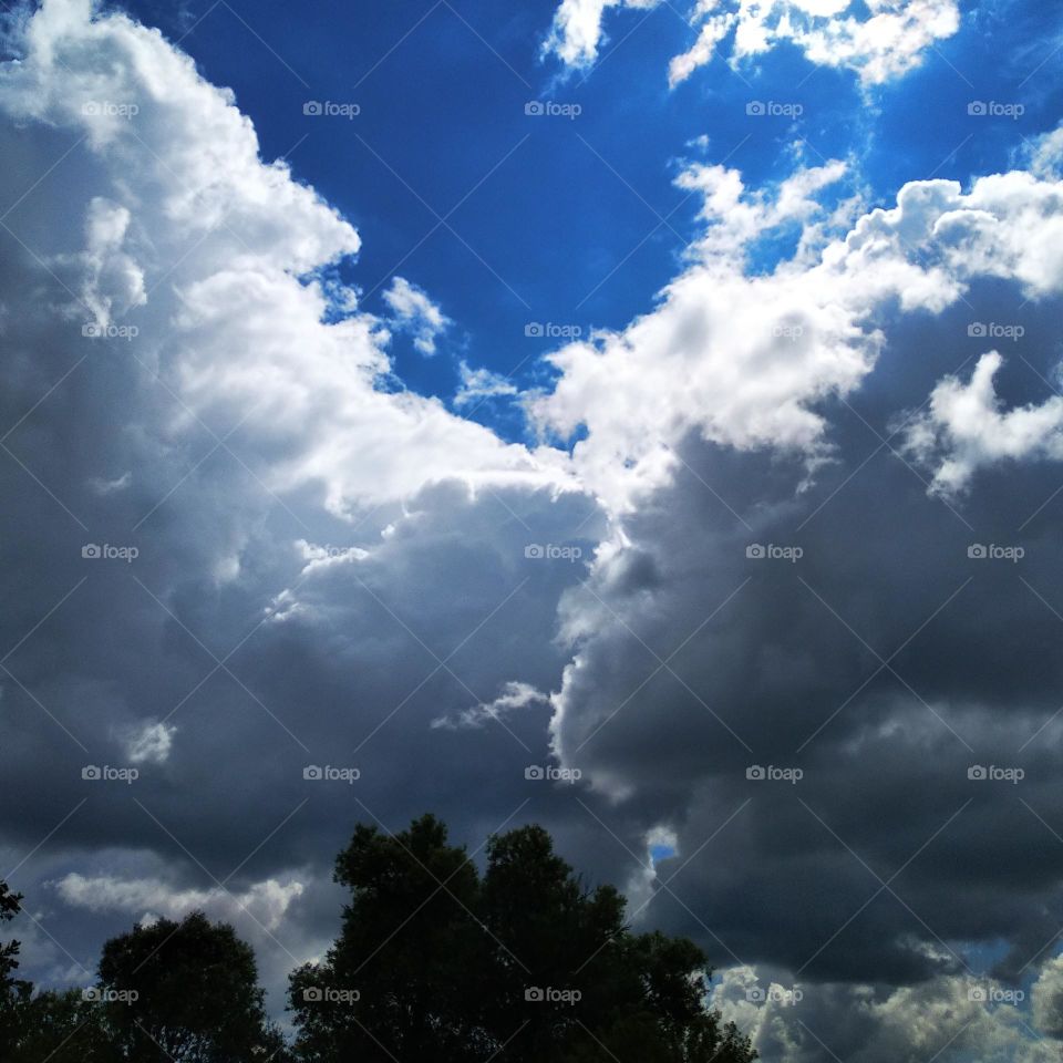Blue sky, clouds