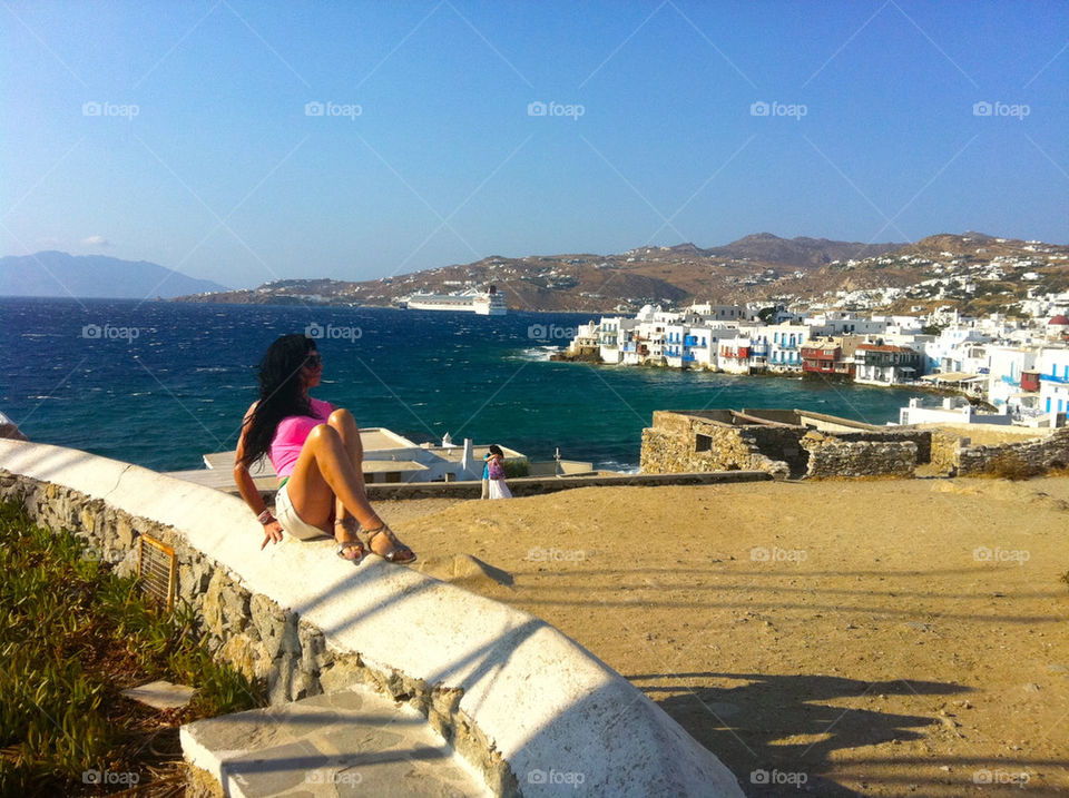 woman summer greece islands by asteris78