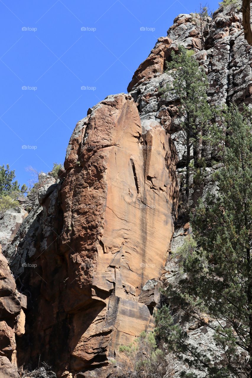 Sacred Canyon, Flinders National Park, Wilpena Pound, South Australia 
Geologic rock formations and ancient aboriginal inscriptions