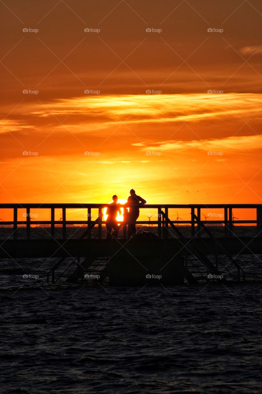 Couple in sunset 