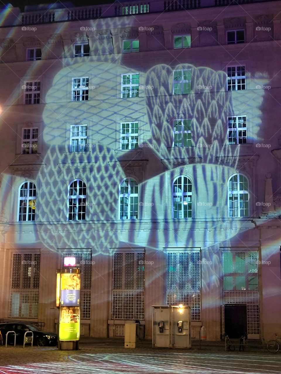lights on a building in Vienna