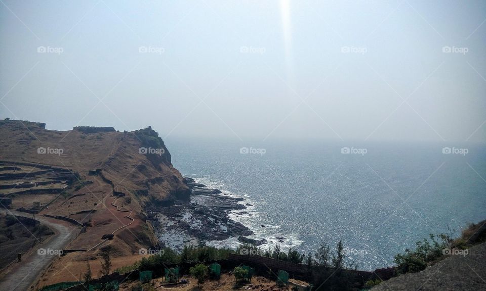 Beach view from Ratnadurg fort