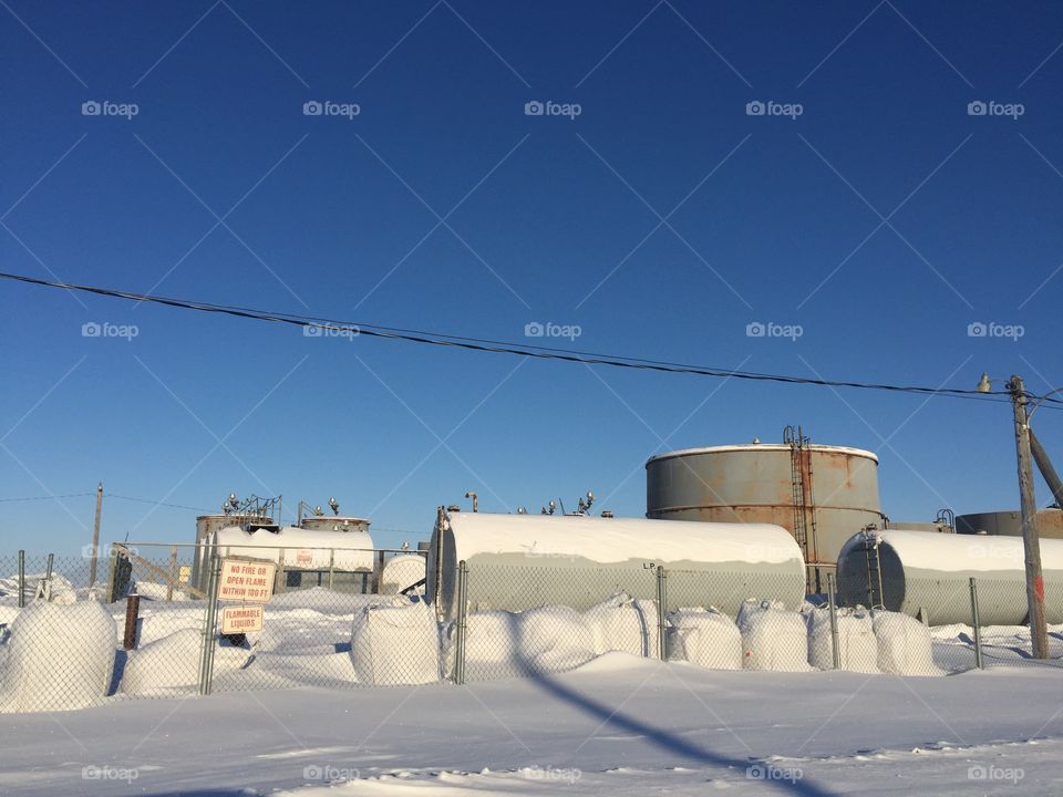 No Person, Winter, Grinder, Snow, Industry