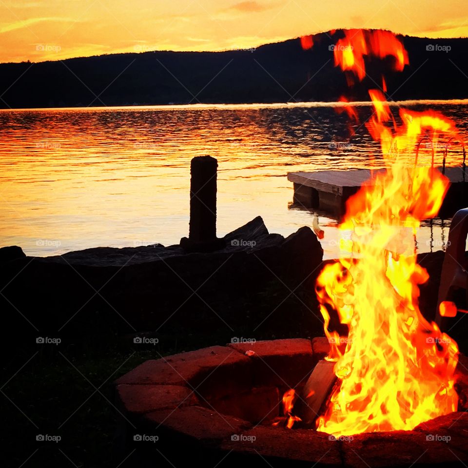 Fire at Webster Lake